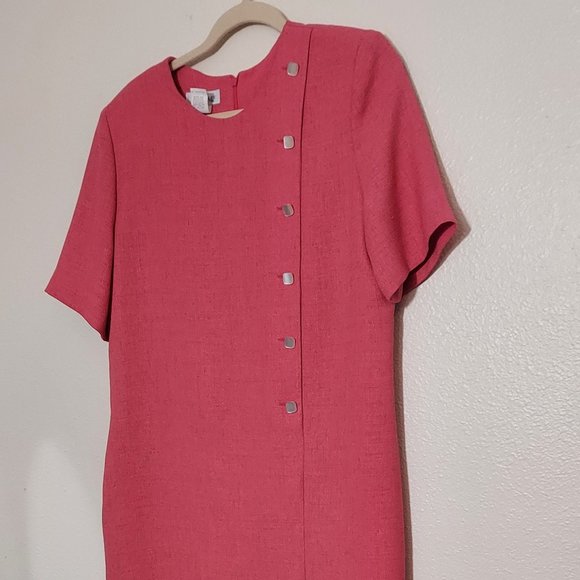 Vintage Henry Lee Short Sleeve Midi Sheath Dress Size 10 - Picture 3 of 9